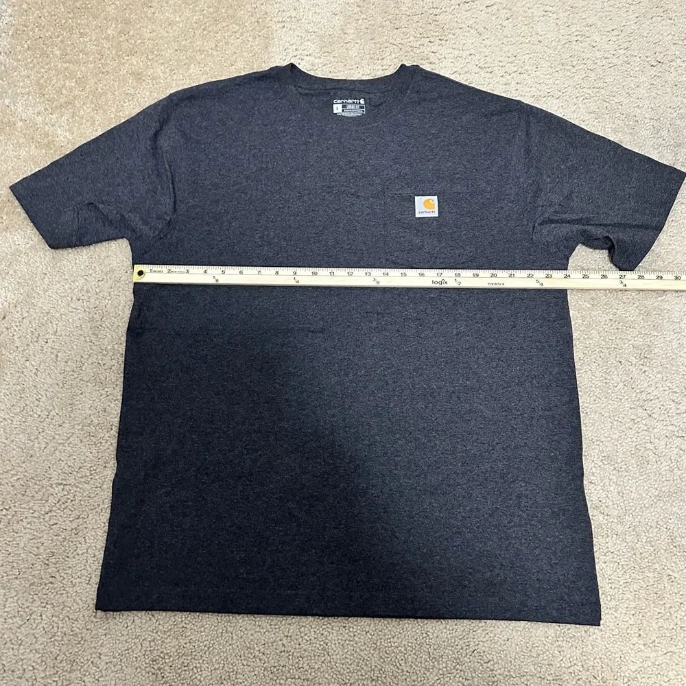 Carhartt Loose Fit Heavyweight Short Sleeve Pocket T-Shirt Dark Gray Large K87 - Picture 7 of 8
